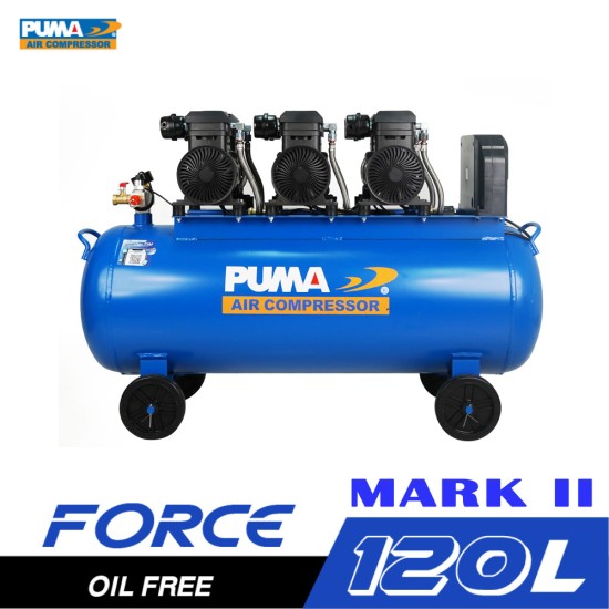 ปั๊มลมไร้น้ำมัน PUMA FORCE-120 MARK II 1450W.x3 ถัง 120 ลิตร ปั๊มลมไร้น้ำมัน PUMA FORCE-120 MARK II 1450W.x3 ถัง 120 ลิตร