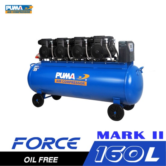 ปั๊มลมไร้น้ำมัน PUMA FORCE-160 MARK II 1450W.x4 ถัง 160 ลิตร ปั๊มลมไร้น้ำมัน PUMA FORCE-160 MARK II 1450W.x4 ถัง 160 ลิตร