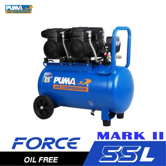 ปั๊มลมไร้น้ำมัน PUMA FORCE-55 MARK II 1450W.x2 ถัง 55 ลิตร ปั๊มลมไร้น้ำมัน PUMA FORCE-55 MARK II 1450W.x2 ถัง 55 ลิตร