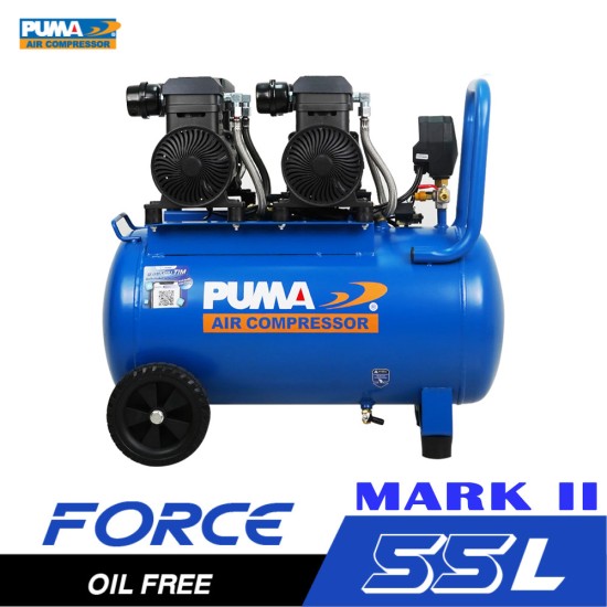 ปั๊มลมไร้น้ำมัน PUMA FORCE-55 MARK II 1450W.x2 ถัง 55 ลิตร ปั๊มลมไร้น้ำมัน PUMA FORCE-55 MARK II 1450W.x2 ถัง 55 ลิตร