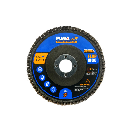 จานทรายเรียงซ้อนหลังแข็ง PUMA 100mm 24*17 36# PFD-436 จานทรายเรียงซ้อนหลังแข็ง PUMA 100mm 24*17 36# PFD-436