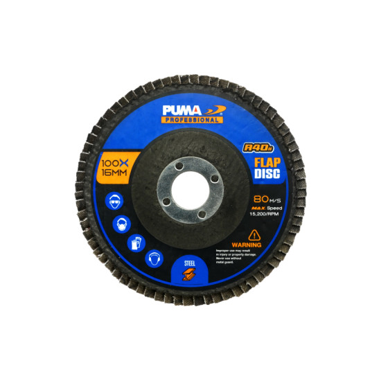 จานทรายเรียงซ้อนหลังแข็ง PUMA 100mm 24*17 40# PFD-440 จานทรายเรียงซ้อนหลังแข็ง PUMA 100mm 24*17 40# PFD-440