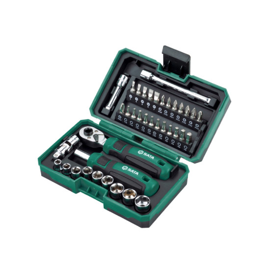 ชุดด้ามขันฟรีและไขควง 38 ชิ้น SATA 05498 ชุดด้ามขันฟรีและไขควง 38 ชิ้น SATA 05498