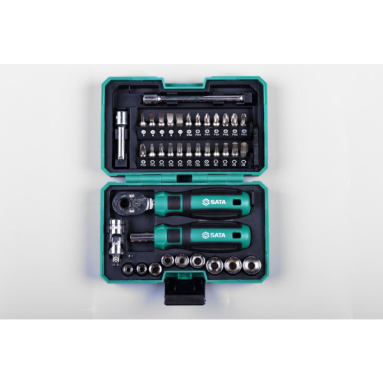 ชุดด้ามขันฟรีและไขควง 38 ชิ้น SATA 05498 ชุดด้ามขันฟรีและไขควง 38 ชิ้น SATA 05498