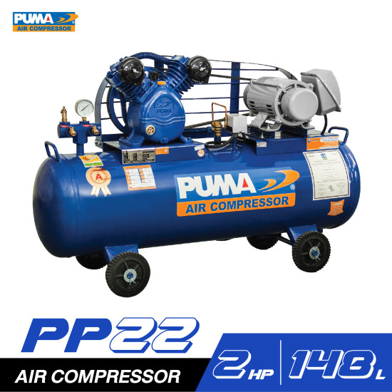 ปั๊มลมสายพาน PUMA PP22-HI220V 2HP 220V. ถัง 148 ลิตร ปั๊มลมสายพาน PUMA PP22-HI220V 2HP 220V. ถัง 148 ลิตร