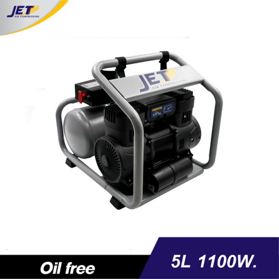 ปั๊มลมไร้น้ำมัน JETT ON ถัง 5 ลิตร 1100W. 