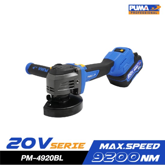 เครื่องเจียรไร้สาย ไร้แปรงถ่าน 20V PUMA PM-4920BL พร้อมแบตและแท่นชาร์จ เครื่องเจียรไร้สาย ไร้แปรงถ่าน 20V PUMA PM-4920BL พร้อมแบตและแท่นชาร์จ