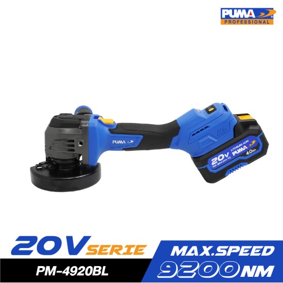 เครื่องเจียรไร้สาย ไร้แปรงถ่าน 20V PUMA PM-4920BL พร้อมแบตและแท่นชาร์จ เครื่องเจียรไร้สาย ไร้แปรงถ่าน 20V PUMA PM-4920BL พร้อมแบตและแท่นชาร์จ