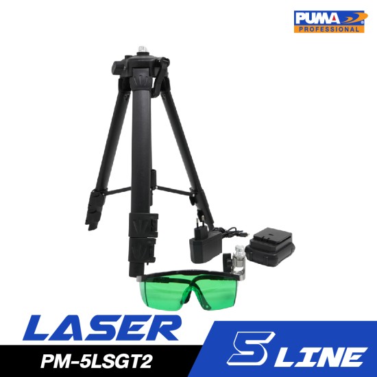 เลเซอร์วัดระดับ 5 เส้น แสงเขียว PUMA PM-5LSGT2 เลเซอร์วัดระดับ 5 เส้น แสงเขียว PUMA PM-5LSGT2