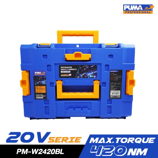 บล็อกกระแทกไร้สาย ไร้แปรงถ่าน 20V PUMA PM-W2420BL พร้อมแบตและแท่นชาร์จ บล็อกกระแทกไร้สาย ไร้แปรงถ่าน 20V PUMA PM-W2420BL พร้อมแบตและแท่นชาร์จ