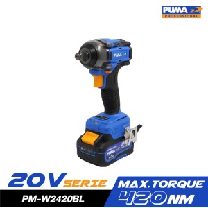 บล็อกกระแทกไร้สาย ไร้แปรงถ่าน 20V PUMA PM-W2420BL พร้อมแบตและแท่นชาร์จ บล็อกกระแทกไร้สาย ไร้แปรงถ่าน 20V PUMA PM-W2420BL พร้อมแบตและแท่นชาร์จ