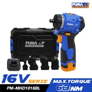 สว่านไขควงไร้สาย 5in1 10mm 16V PUMA PM-MHD1016BL  พร้อมแบตและแท่นชาร์จ