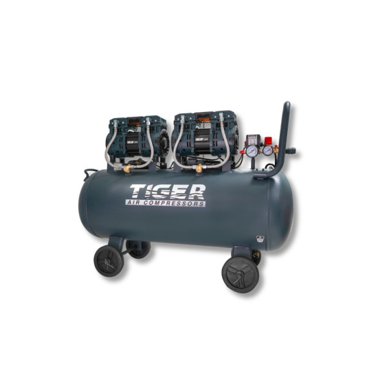 ปั๊มลม Oil free TIGER JAGUAR-100 1390W. x 2 มอเตอร์ 100 ลิตร