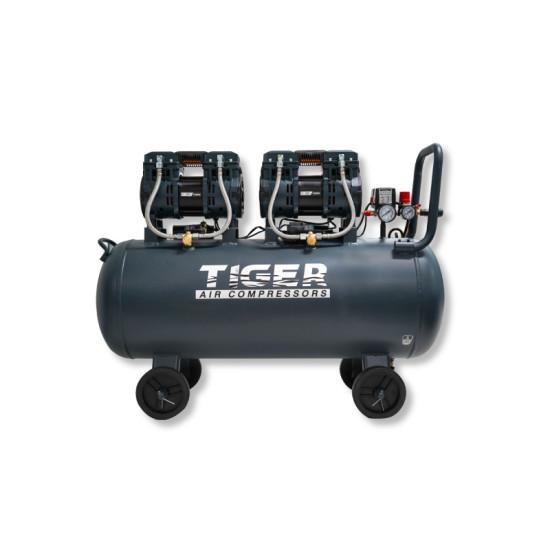 ปั๊มลม Oil free TIGER JAGUAR-100 1390W. x 2 มอเตอร์ 100 ลิตร