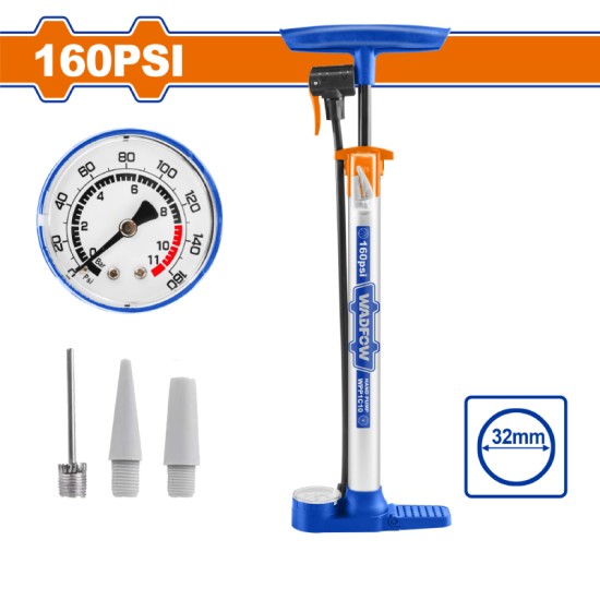 เครื่องสูบลมมือ พร้อมเกจ์วัดลม 32x390mm WADFOW WPP1C10 เครื่องสูบลมมือ พร้อมเกจ์วัดลม 32x390mm WADFOW WPP1C10