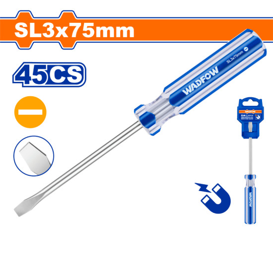 ไขควงแบน WADFOW SL3x75mm 45CS WSD5233