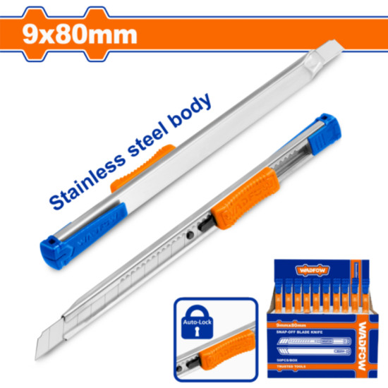 มีดคัดเตอร์สแตนเลส WADFOW 9x80mm WSK1509