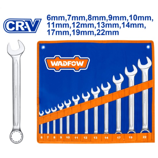 ชุดประแจแหวนข้างปากตาย 12 ชิ้น CR-V WADFOW WSP1M12