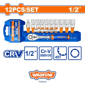 ชุดประแจบล็อก 12 ชิ้น 1/2″ CR-V WADFOW WST2212