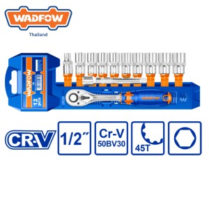 ชุดประแจบล็อก 12 ชิ้น 1/2″ CR-V WADFOW WST2212