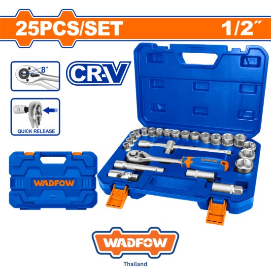 ชุดบล็อก 25 ชิ้น 1/2″ CR-V WADFOW WST2D25