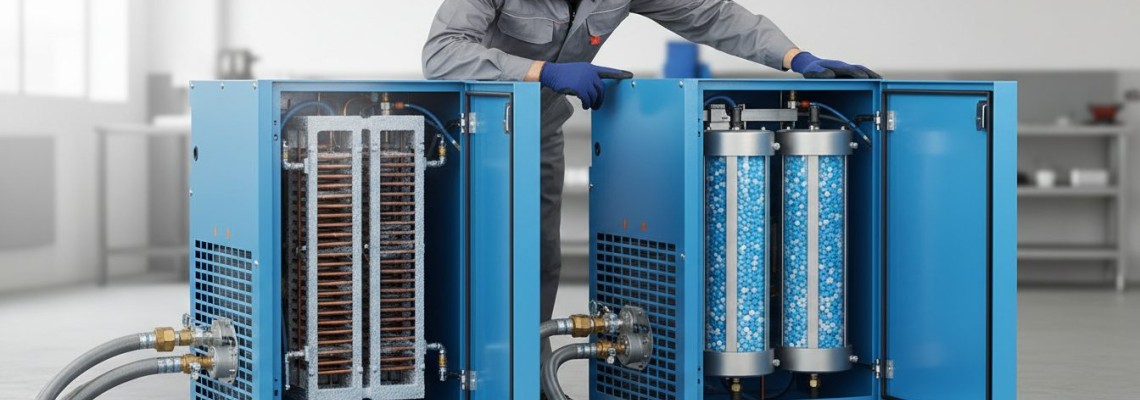 Air Dryer แบบ Refrigeration vs Desiccant เลือกใช้งานยังไงให้เหมาะกับระบบลม Air Dryer แบบ Refrigeration vs Desiccant เลือกใช้งานยังไงให้เหมาะกับระบบลม