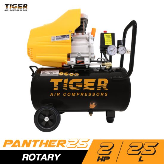 ปั๊มลมโรตารี่ TIGER PANTHER-X25 2HP ถัง 25 ลิตร ปั๊มลมโรตารี่ TIGER PANTHER-X25 2HP ถัง 25 ลิตร