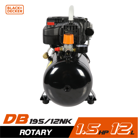 ปั๊มลมโรตารี่ BLACK&DECKER BD195/12-NK 1/2HP ถัง 12 ลิตร ปั๊มลมโรตารี่ BLACK&DECKER BD195/12-NK 1/2HP ถัง 12 ลิตร