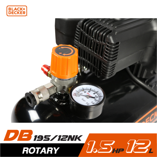 ปั๊มลมโรตารี่ BLACK&DECKER BD195/12-NK 1/2HP ถัง 12 ลิตร