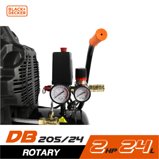 ปั๊มลมโรตารี่ BLACK&DECKER BD205/24 2HP ถัง 24 ลิตร