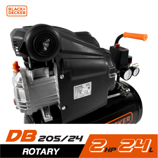 ปั๊มลมโรตารี่ BLACK&DECKER BD205/24 2HP ถัง 24 ลิตร