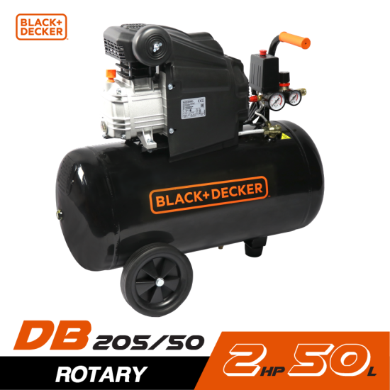 ปั๊มลมโรตารี่ BLACK&DECKER BD205/50 2HP ถัง 50 ลิตร ปั๊มลมโรตารี่ BLACK&DECKER BD205/50 2HP ถัง 50 ลิตร