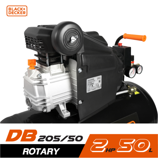 ปั๊มลมโรตารี่ BLACK&DECKER BD205/50 2HP ถัง 50 ลิตร ปั๊มลมโรตารี่ BLACK&DECKER BD205/50 2HP ถัง 50 ลิตร