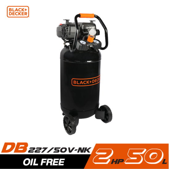 ปั๊มลม Oil free BLACK&DECKER BD227/50V-NK 2HP ถัง 50 ลิตร ปั๊มลม Oil free BLACK&DECKER BD227/50V-NK 2HP ถัง 50 ลิตร