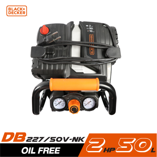 ปั๊มลม Oil free BLACK&DECKER BD227/50V-NK 2HP ถัง 50 ลิตร ปั๊มลม Oil free BLACK&DECKER BD227/50V-NK 2HP ถัง 50 ลิตร