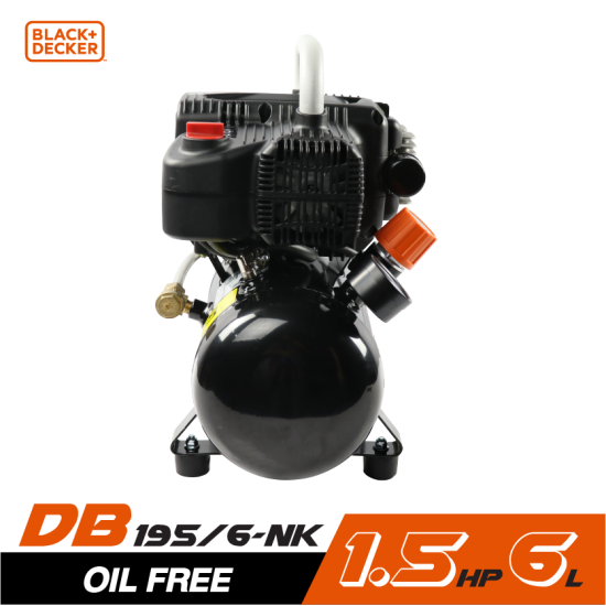 ปั๊มลม Oil free BLACK&DECKER BD195/6-NK 1.5HP ถัง 6 ลิตร