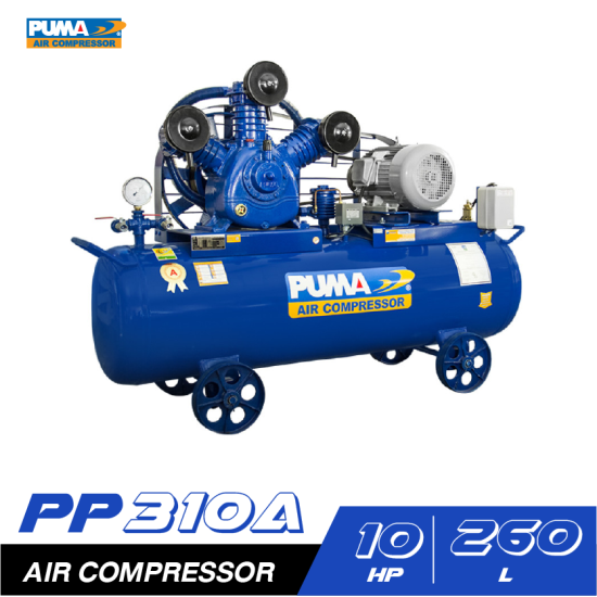 ปั๊มลมสายพาน PUMA PP310A-HI380V 10HP 380V. ถัง 260 ลิตร