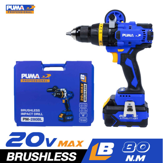 สว่านกระแทกไร้สาย PUMA PM-280BL 20V. สว่านกระแทกไร้สาย PUMA PM-280BL 20V.