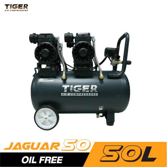 ปั๊มลม Oil free TIGER JAGUAR-50 1390W. x 2 มอเตอร์ 50 ลิตร