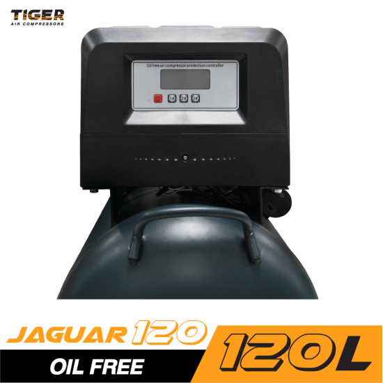 ปั๊มลมไร้น้ำมัน TIGER JAGUAR-120 1390Wx3 220V. ถัง 120 ลิตร