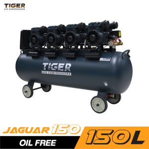ปั๊มลมไร้น้ำมัน TIGER JAGUAR-150 1390Wx4 220V. ถัง 150 ลิตร ปั๊มลมไร้น้ำมัน TIGER JAGUAR-150 1390Wx4 220V. ถัง 150 ลิตร