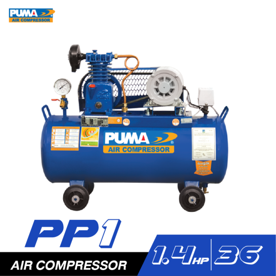 ปั๊มลมสายพาน PUMA PP1-PPM220V 1/4HP ถัง 36 ลิตร