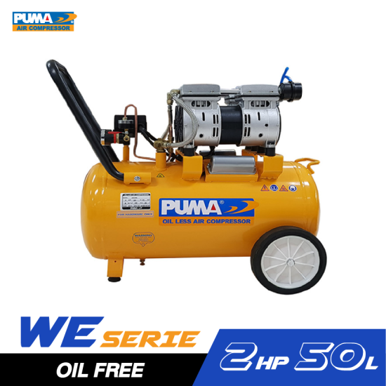ปั๊มลม Oil free PUMA WE-250 2HP ถัง 50 ลิตร ปั๊มลม Oil free PUMA WE-250 2HP ถัง 50 ลิตร