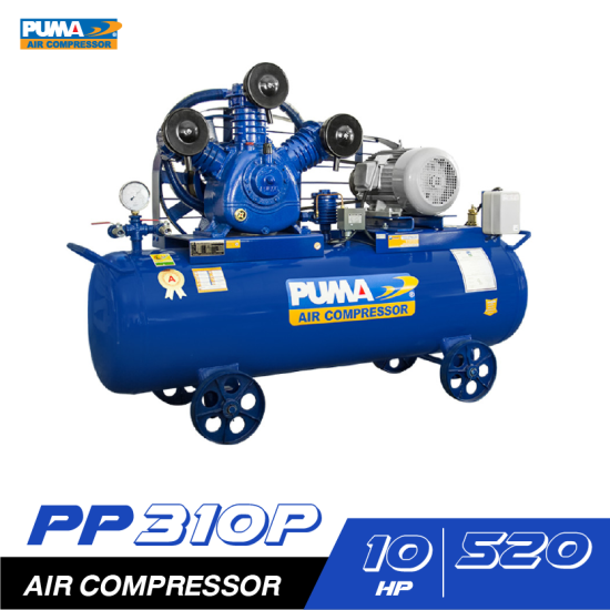 ปั๊มลมสายพาน PUMA PP310P-HI380V 10HP 380V. ถัง  520 ลิตร