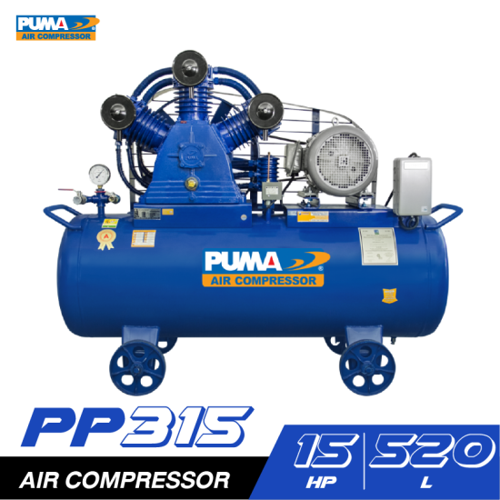 ปั๊มลมสายพาน PUMA PP315-HI380V 15HP 380V. ถัง 520 ลิตร ปั๊มลมสายพาน PUMA PP315-HI380V 15HP 380V. ถัง 520 ลิตร