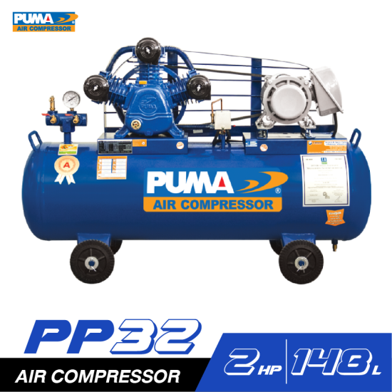 ปั๊มลมสายพาน PUMA PP32-MI220V 2HP 220V. ถัง 148 ลิตร