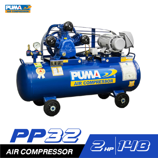 ปั๊มลมสายพาน PUMA PP32-HI220V 2HP 220V. ถัง 148 ลิตร