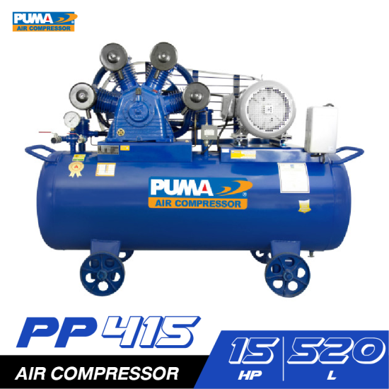 ปั๊มลมสายพาน PUMA PP415-HI380V 15HP 380V. ถัง 520 ลิตร